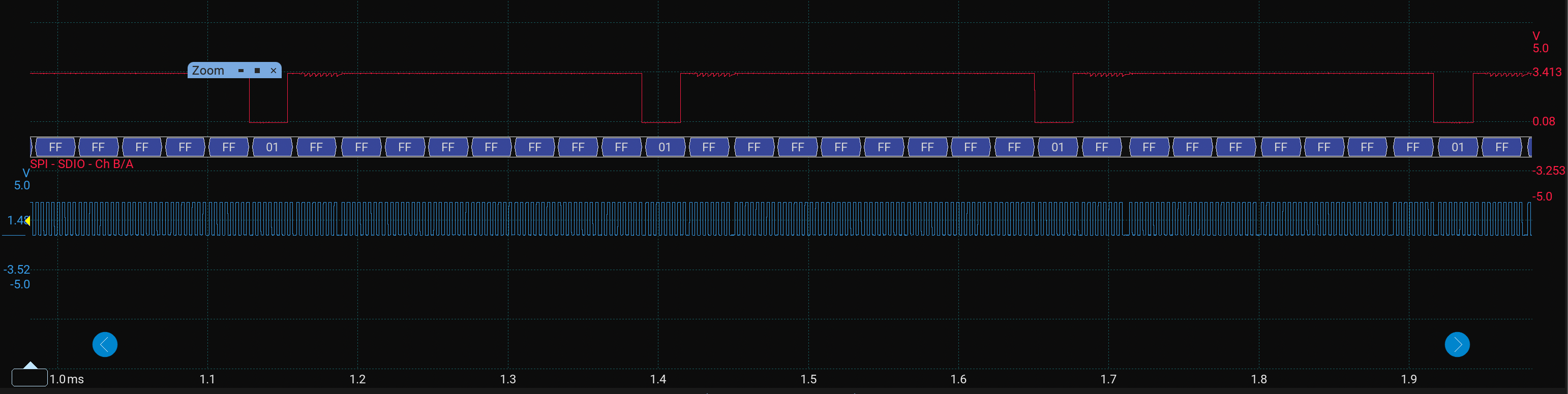 Oscilloscope MISO segment 1