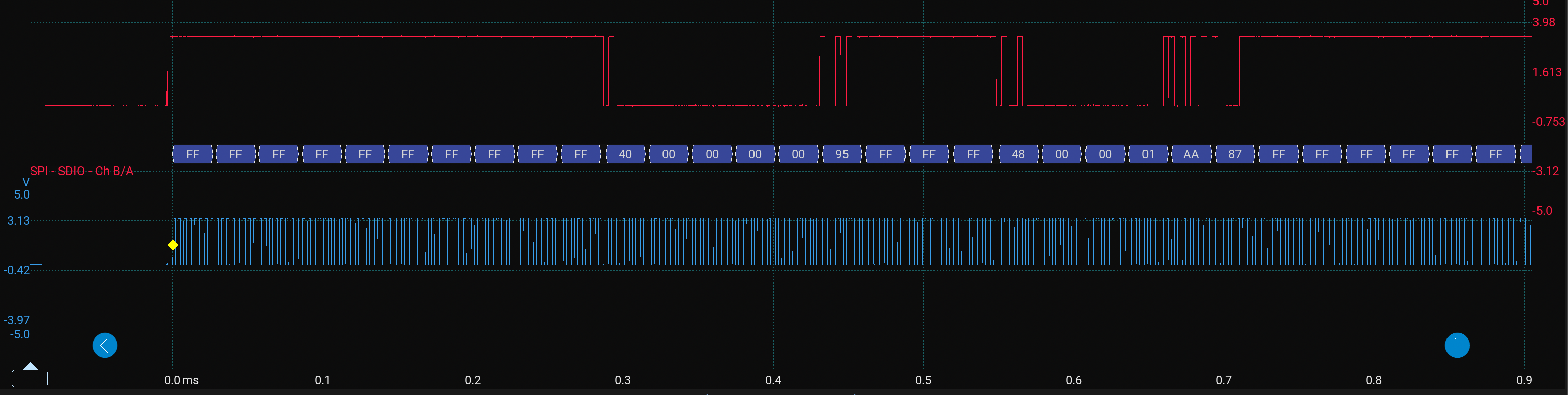 Oscilloscope MOSI segment 0