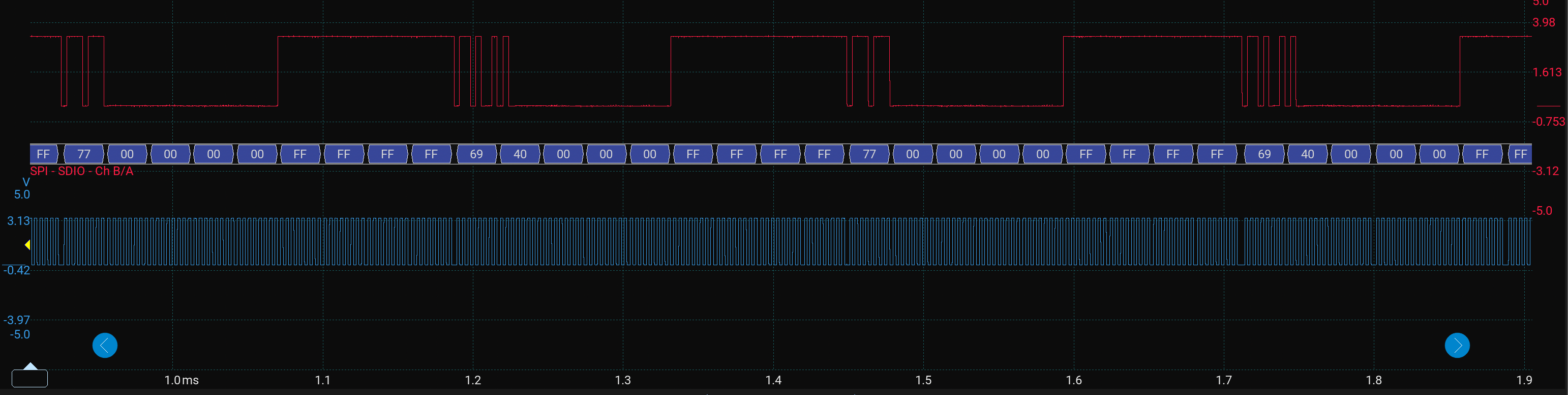 Oscilloscope MOSI segment 1
